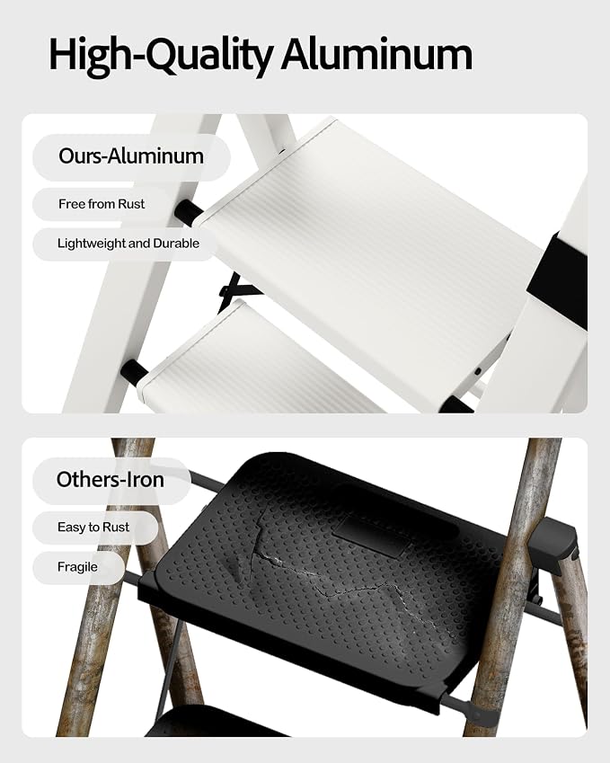 Taranta 4 Step Ladder, Lightweight Aluminum Step Stool - Image 2