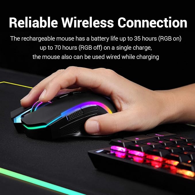 Redragon M602 Griffin RGB Gaming Mouse, RGB Spectrum Backlit Ergonomic Mouse - Image 3