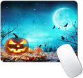 Halloween Mouse Pad, Pumpkin Glowing at Moonlight in The Spooky Forest Mouse Pad by CANFLASHION