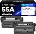 55A Black Toner Cartridge 2-Pack by JCTONER