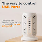 TESSAN Tower Power Strip with Individual Switches, Surge Protector with 12 - Image 2