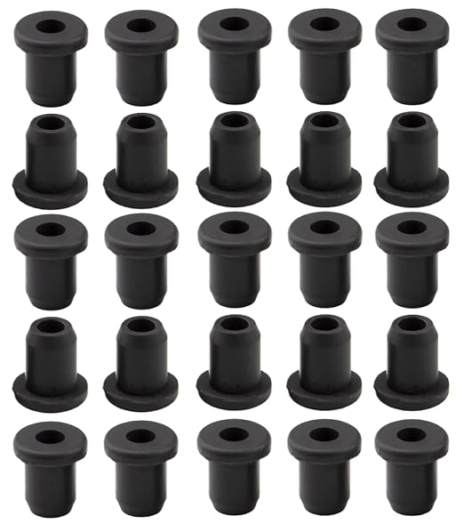25 pcs 5/16" Drill Hole，3/16" ID Black Silicone Top hat Rubber Grommets by Unknown