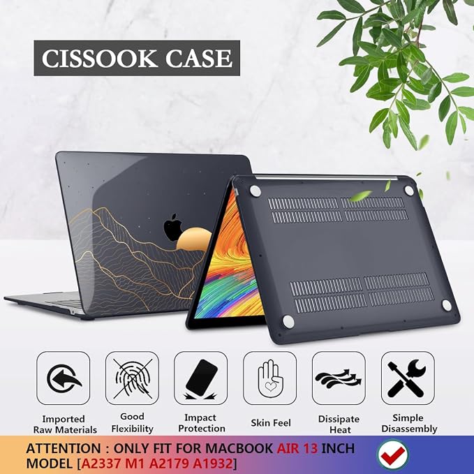 CISSOOK Compatible with MacBook Air 13 Inch M1 Case 2022 2021-2018 Release - Image 6