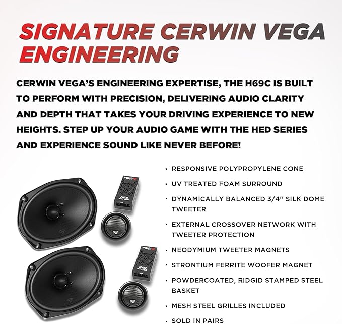 CERWIN-VEGA! HED 2025 Edition – 6" x9” 2-Way Coaxial Full Range Speaker System- - Image 3