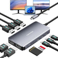 UANTIN USB C Docking Station Dual Monitor, 10-in-1 USB C to Dual HDMI Adapter by UANTIN