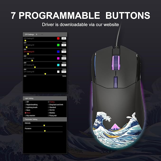 COSTOM Womier G705 USB Wired Gaming Mouse - Image 5