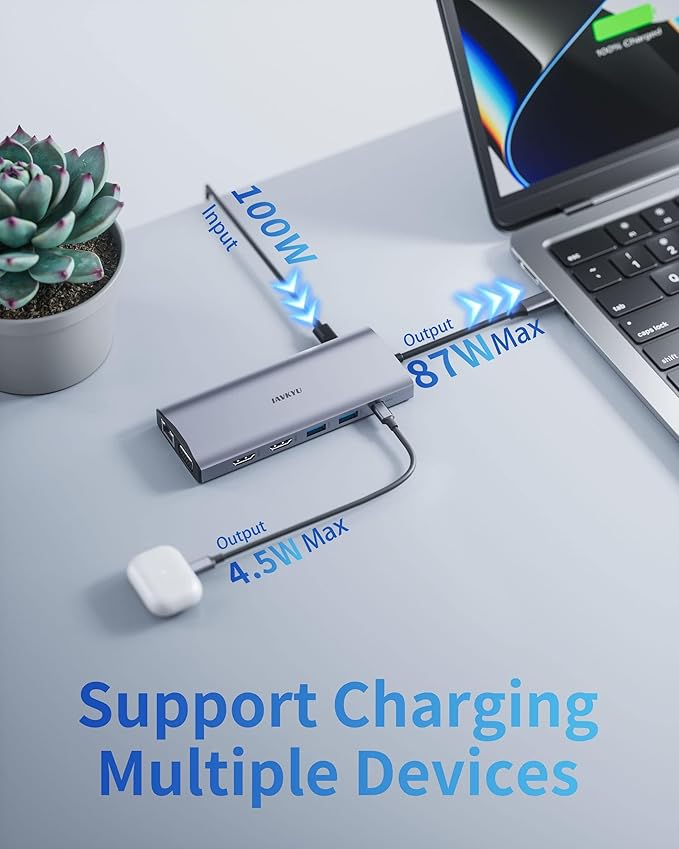 Laptop Docking Station Dual Monitor, 14 in 1 USB C Docking Station fo dell hp - Image 7