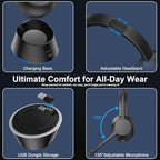 Wireless Headset with Mic for Work, Wireless Headphones with USB Dongle & - Image 7