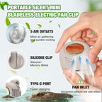 Portable Silent Mini Bladeless Fan Clip on, Portable Silent Mini Bladeless - Image 3