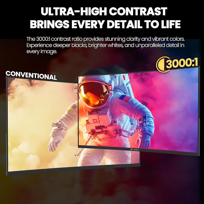 CRUA 32" Curved Gaming Monitor, 2K QHD 2560x1440P, 144Hz/165Hz Computer Monitors - Image 7