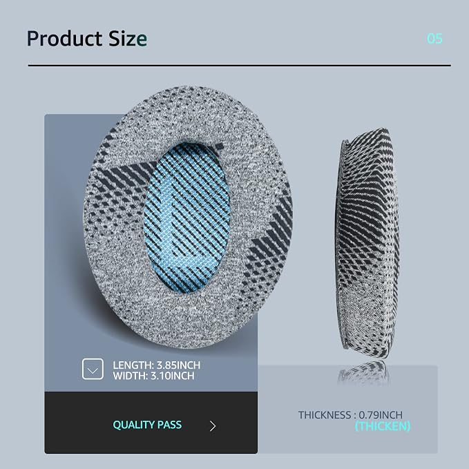 Cooling-Gel QuietComfort 35 / QC35 ii Fabric Replacement Ear Pads - Image 6
