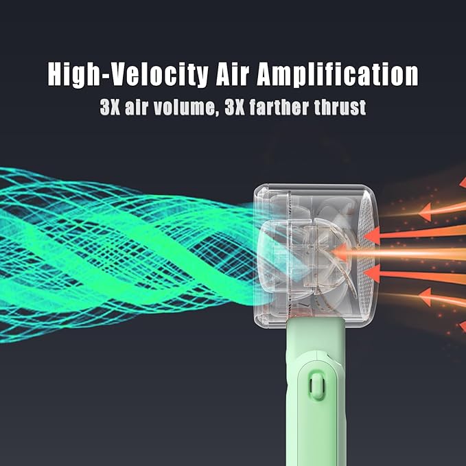 Foldable Handheld Fan | 5-Speed Turbo Blast | 16-Hour Runtime | Type-C Fast - Image 3