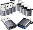USB to USB C Adapter 10 Pack, USBC to USB Adapter, USBA to USBC Adapter by AiNEERich