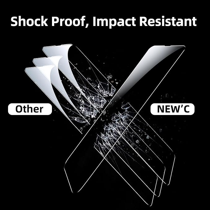 NEW'C 3 Pack Designed for iPhone 13 Mini Screen Protector, Enhanced Tempered - Image 6