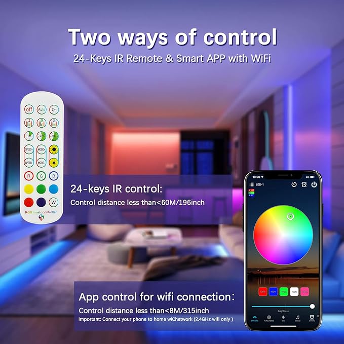 RGBZONE 2.4GHz WiFi LED Controller, IR Wireless Remote Control, 2-Ports Smart - Image 5