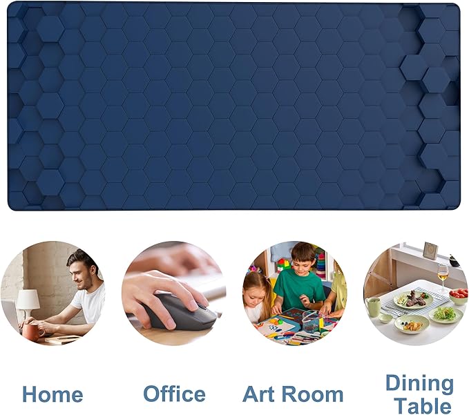 Large Mouse Pad Hexagon Style Gaming Desk Pad Computer Keyboard Non-Slip - Image 5