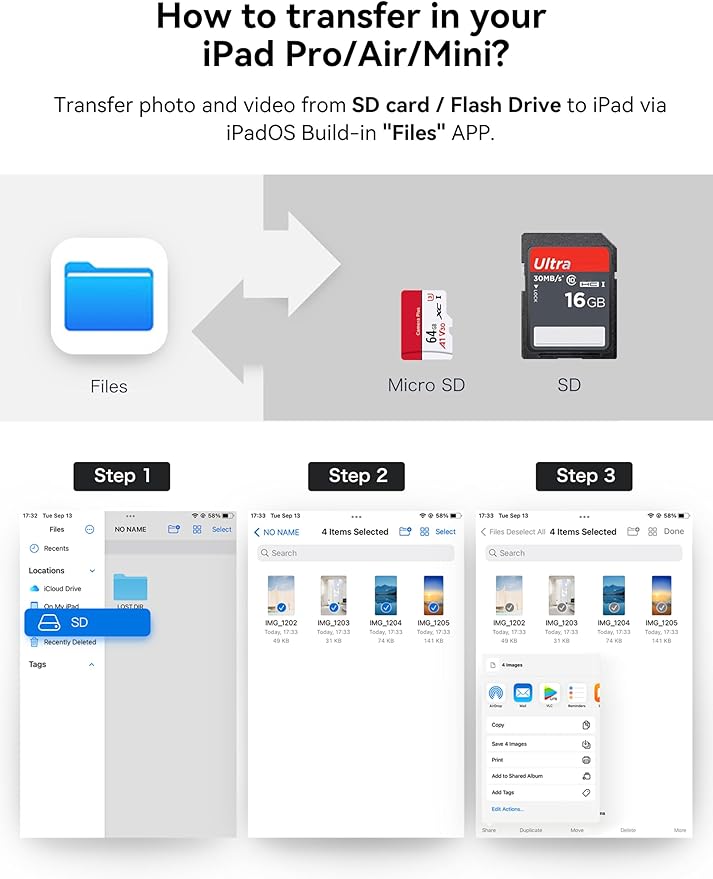BnmxTek SD Card Reader for iPhone, SD Card Adapter - Image 7