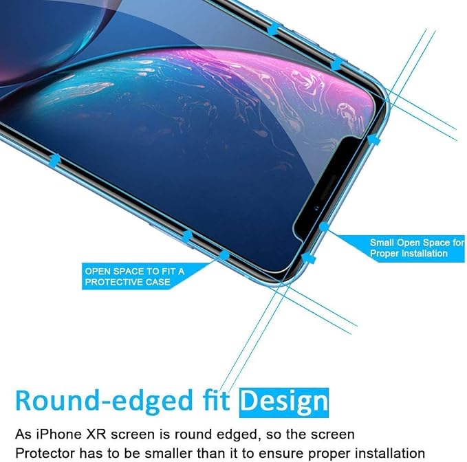 NEW'C 3 Pack Designed for iPhone 11 and iPhone XR Screen Protector, Enhanced - Image 3