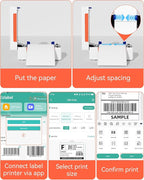 Bluetooth Thermal Label Printer, Wireless 4x6 Shipping Label Printer - Image 8