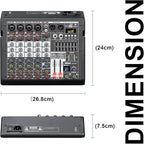 Audio Mixer, 6-Channel Professional DJ Mixer - Image 7