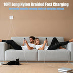 Dual Port USB A/C Charger for iPhone 16 Pro 10FT Woven USB C Fast Cable - Image 7