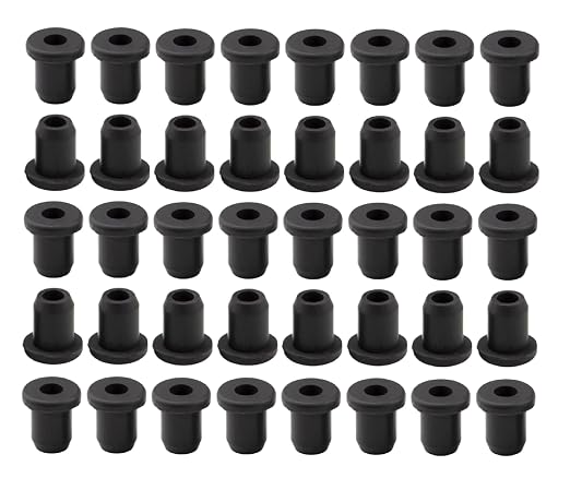 40 pcs 3/16" Drill Hole，1/8" ID Black Silicone Top hat Rubber Grommets by Unknown