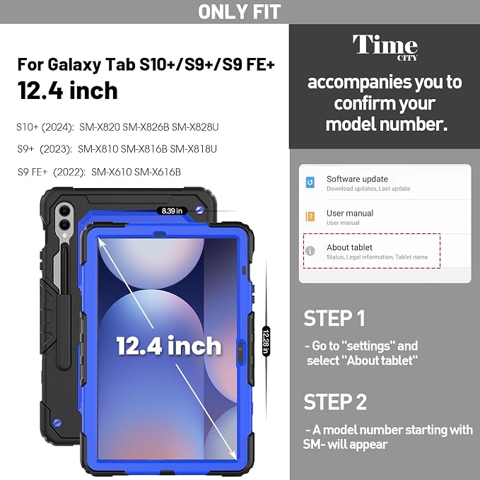 Timecity Case for Samsung Galaxy Tab S10 Plus/ S9 FE Plus/ S9 Plus 5G Tablet - Image 2