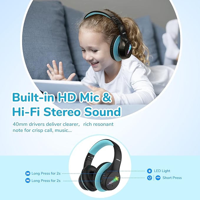 EarFun K4 Kids Bluetooth Headphones, Wireless Headphones - Image 4