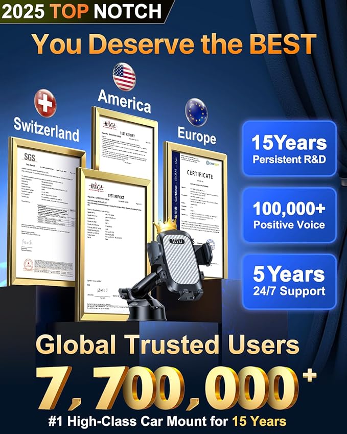 HTU 2025 Best Car Phone Holder 【Ultimate 5-in-1 & Upgraded 100+LBS Strongest - Image 2