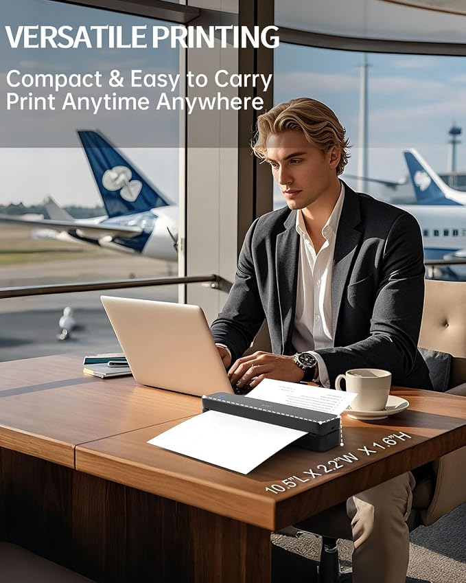 Inkless Portable Printer for Travel, 300DPI Wireless Thermal Printer Support - Image 7