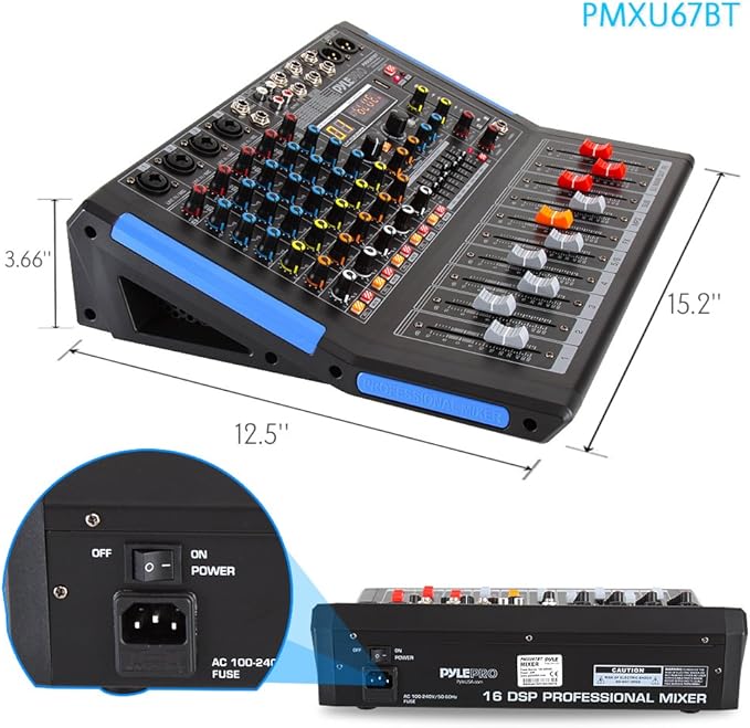 Pyle 6-Channel Console Style Audio Mixer - Image 3