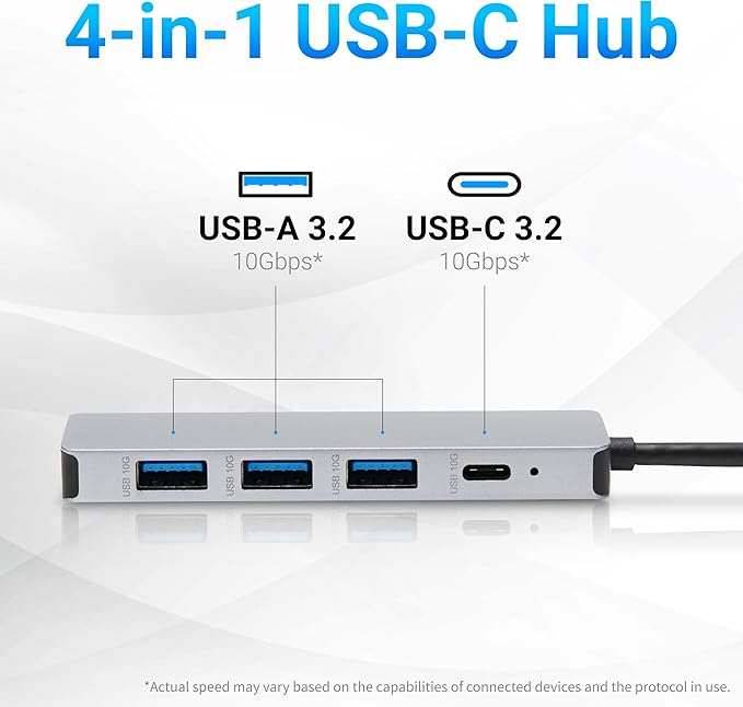 Amazon Basics USB 3.2/3.1 Gen 2 Hub Dock, USB-C to 1xUSB-C / 3xUSB-A Works - Image 2