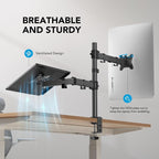 HUANUO Adjustable Monitor Stand, Single Arm Desk Mount - Image 5