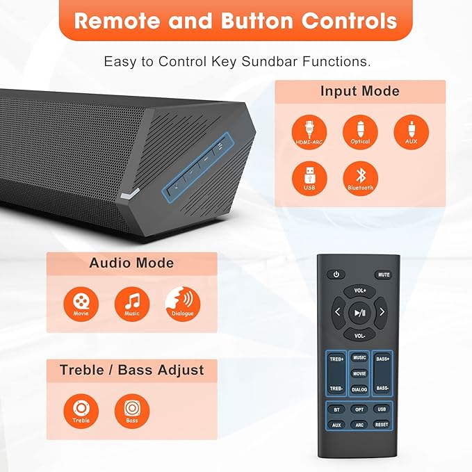 Bestisan Sound Bars for TV, Sound Bar - Image 5