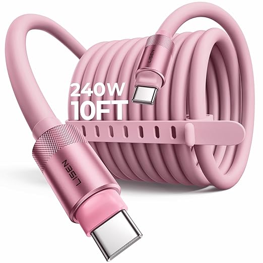 LISEN 10FT USB C Cable Fast Charging, Chubby 240W Cable USB C to USB C Fast by Lisen