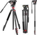 NEEWER 72" Fluid Head Video Tripod Monopod, Aluminum Alloy QR Plate Compatible by Neewer