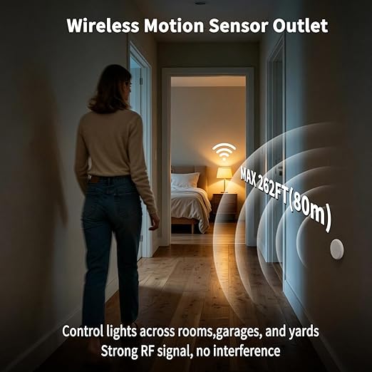 NineLeaf Wireless Motion Sensors Plug, PIR Sensor Outlet - Image 2