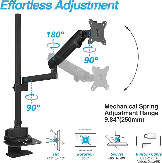 AVLT Single 40 Inch Monitor Arm Pole Top Mount - Image 4
