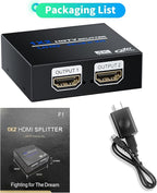 HDMI Splitter 1 in 2 Out 4K, 1x2 Powered HDMI Multi-Port Adapter - Image 7