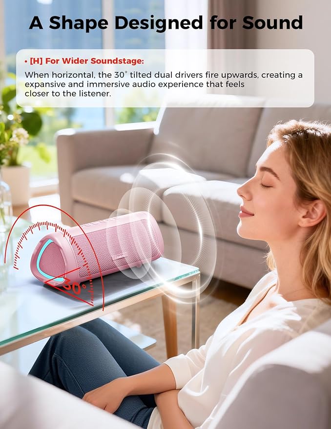 Bluetooth Speaker, 20W HD Sound, Portable Wireless, IPX5 Waterproof, - Image 8