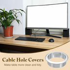 uxcell Desk Grommet, 2-3/16" Zinc Alloy Cable Hole Cover Wire Cord Organizer - Image 6