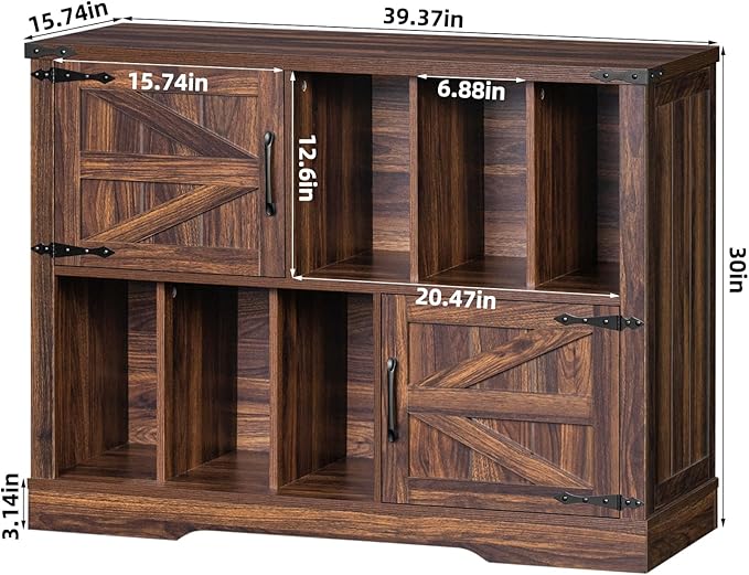 Large Record Player Stand with Vinyl Storage Up to 450 Albums, 39 Inch - Image 2