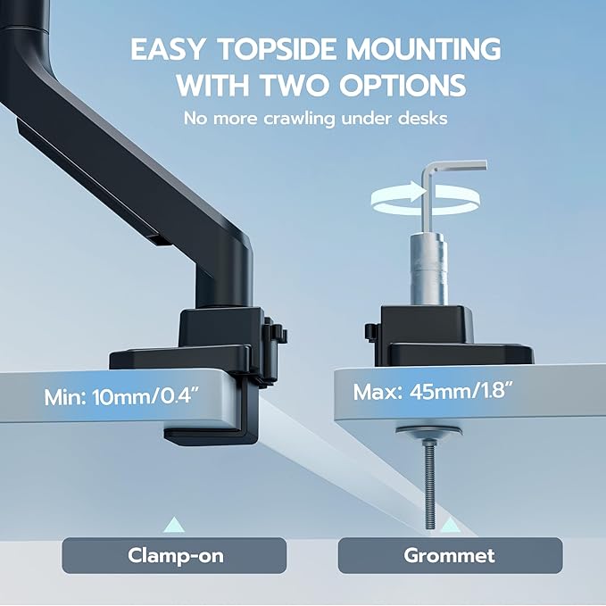 ARES WING Ultrawide Single Monitor Arm, Heavy Duty Monitor Mount - Image 8