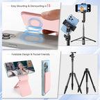 Phone Stand, Foldable Magnetic Phone Tripod, Angle Adjustment & Strong Magnets - Image 4