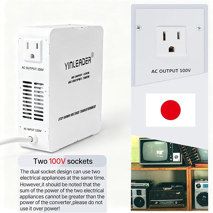 Yinleader 1500W US 120V to 100V JP Japan Voltage Converter Step Down - Image 4