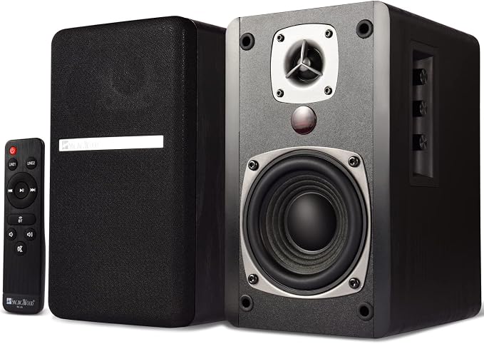 SINGING WOOD BT27 Active Powered Bluetooth Bookshelf Speakers by SingingWood