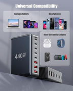 USB C Charger Block 440W Charging Station Hub, 8 Port GaN III Fast Charging - Image 3