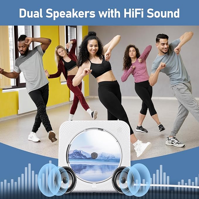 CD Player Portable Bluetooth 5.1 Desktop CD Player - Image 5