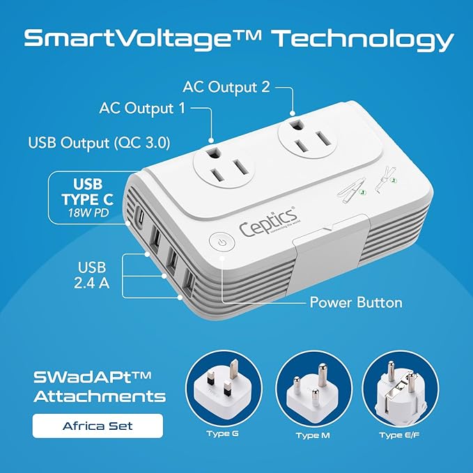 Ceptics South Africa Voltage Converter - 200W Convert 220V to 110V - Image 2