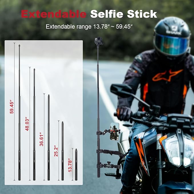 Motorcycle Ebike Mount kit for Insta360 X5, Bike & Golf Car Handlebar Clamp - Image 2